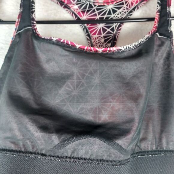 VSX Sport Victoria’s Secret Sports Bra L Red Black Geometric Print Racerback - Picture 4 of 8